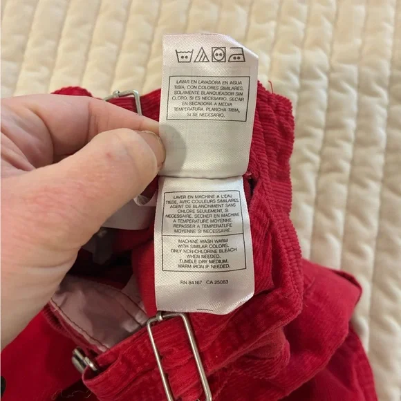 Disney Winnie The Pooh Red Corduroy Overalls Vintage 12 Month - Picture 7 of 8